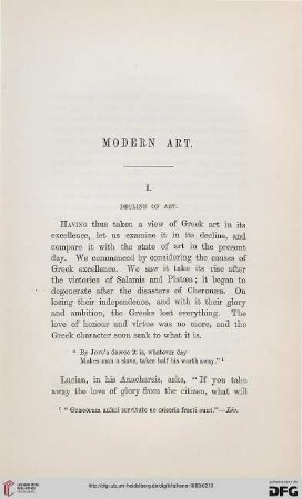 1: Decline of Art