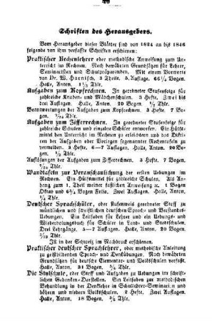Schriften des Herausgeber