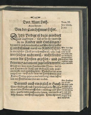 Doct. Mart. Luth. Kurtze Vorrede Von der Catechismus-Lehre.