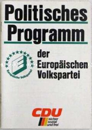 Programm der Föderation der christlich-demokratischen Parteien im Europa-Parlament