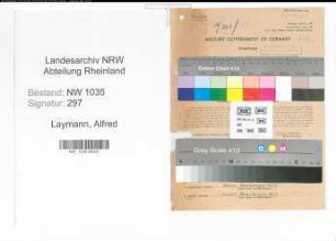 Entnazifizierung Alfred Laymann , geb. 09.07.1901 (Laborleiter)
