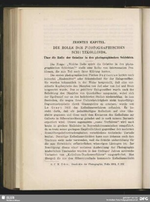 Über die Rolle der Gelatine in den photographischen Schichten