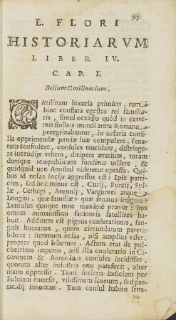 Cap. I. Bellum Catilinarium
