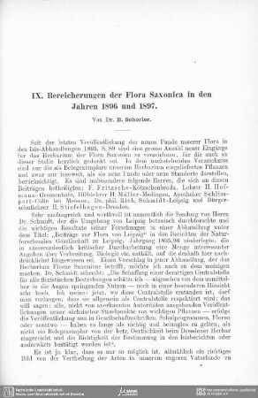 Bereicherungen der Flora Saxonica in den Jahren 1896 und 1897