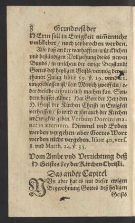 Vom Ambt und Verrichtung deß H. Geists ... Das ander Capitel.