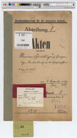Manöver, Schießübungen, Sprenganlagen, Munitionstransporte der Besatzungstruppen: Bd. 3