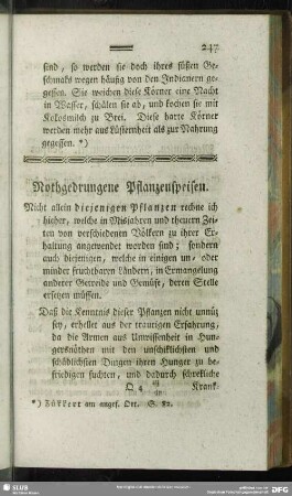 Nothgedrungene Pflanzenspeisen