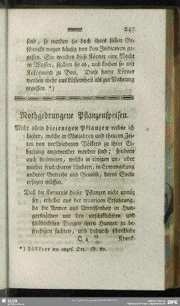 Nothgedrungene Pflanzenspeisen