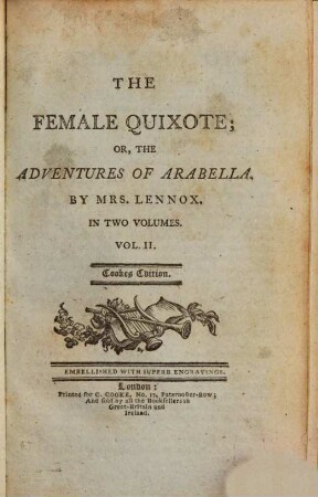 The female Quixote, or the adventures of Arabella : embellished with superb engravings, Vol. 2