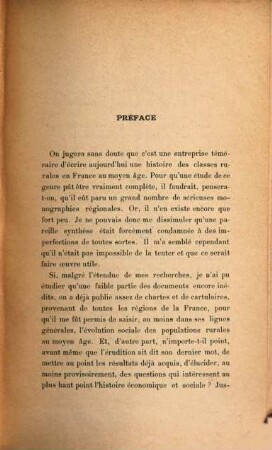 Les classes rurales et le régime domanial en France au Moyen Âge