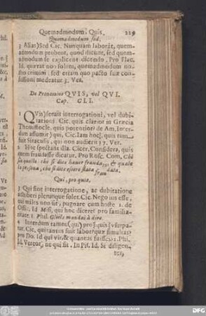 De Pronomine Quis, vel Qui. Cap. CLI.
