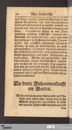 Die dritte Zusammenkunfft im Garten