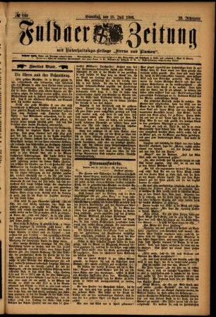 Zweite Ausgabe vom Samstag, den 25. Juli 1896.