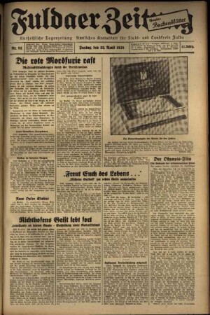 Ausgabe vom Freitag, den 22. April 1938.