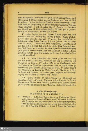 4. Die Marneschlacht : (6. September bis 12. September 1914)