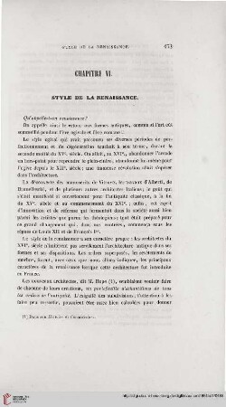 Chapitre VI: Style de la Renaissance