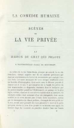 La Comédie humaine. Scènes de la vie privée
