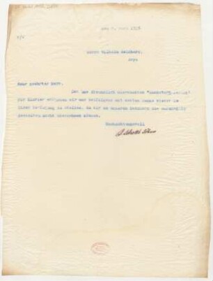 Brief an Wilhelm Reinhard : 09.03.1916
