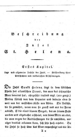 Erstes Kapitel - Lage und allgemeine Ansicht der Insel. - Beschreibung ihrer Erdschichten und vulkanischen Erscheinungen.