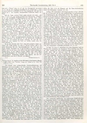 669-671 [Rezension] Simon, Marcel, St. Stephen and the Hellenists in the primitive church