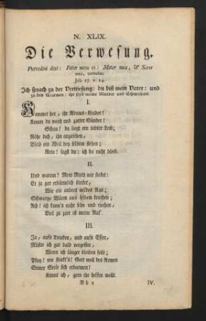 N. XLIX. Die Verwesung