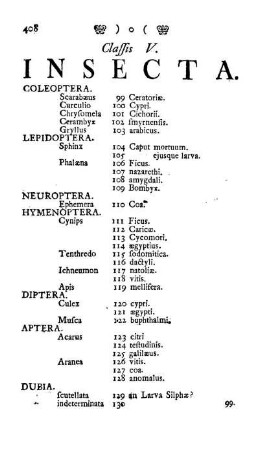 Classis V. Insecta