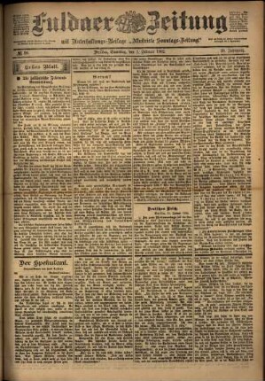 Erste Ausgabe vom Sonntag, den 02. Februar 1902.