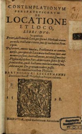 Contemplationes peripateticae de Locatione et Loco : Libri duo