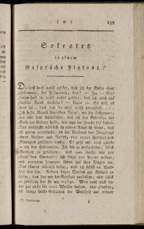 Sokrates in einem Gespräche Platons