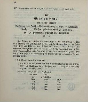 Nr. 27: Nachtragsgesetz zum Steuergesetze vom 17. April 1907