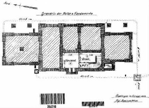 Unterhausen: Empfangsgebäude Verwaltungsgebäude Grundriß UG,Fundament,Entwässerung