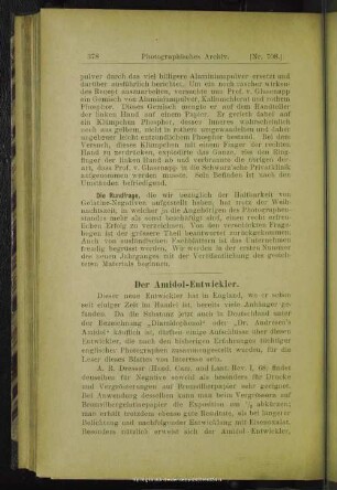 Der Amidol-Entwickler