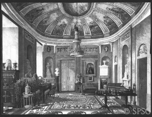 Berlin, Schloss Berlin, kolorierte Lithographie, Historische Räume, Wohnung Friederike- Louise (Marmorsaal), (Schreibzimmer Auguste Viktoria).