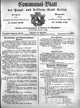 1873,30: No. 30, 27. Juli 1873