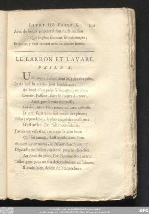 Le Larron Et L'Avare. Fable X.