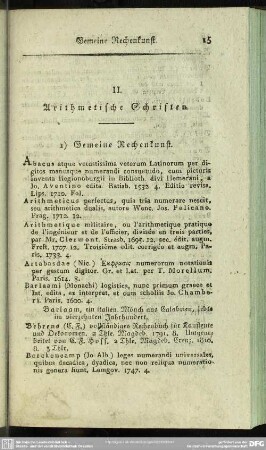 II. Arithmetische Schriften
