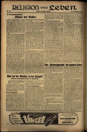 Dritte Ausgabe vom Sonntag, den 26. September 1937.