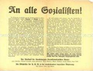 Maueranschlag der bayrischen USPD zum Verlauf der Novemberrevolution und zum Verhältnis zur SPD