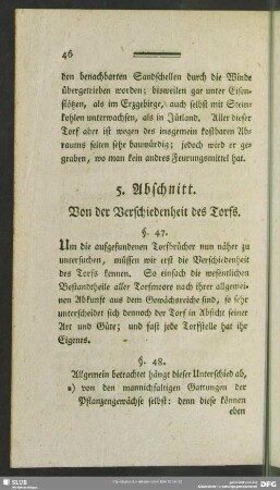 5. Abschnitt. Von der Verschiedenheit des Torfs