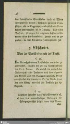 5. Abschnitt. Von der Verschiedenheit des Torfs