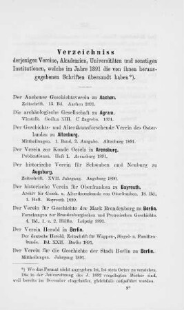 Verzeichniss der eingegangenen Schriften