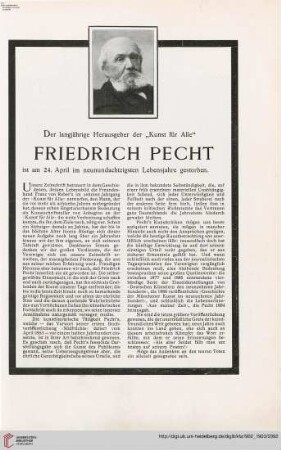 Nachruf Friedrich Pecht