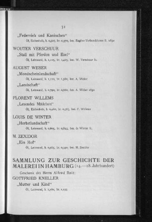 Sammlung zur Geschichte der Malerei in Hamburg