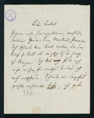 Brief vom 14. Sept. 1872