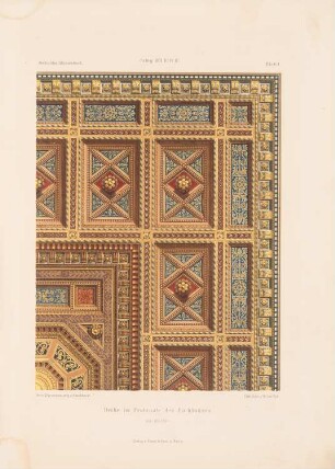 Decke im Festsaale des Berliner Rathauses (Rotes Rathaus), Berlin: Ansicht (aus: Architektonisches Skizzenbuch, H. 109/4, 1871)
