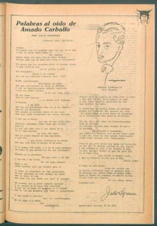 Palabras al oído de Amado Carballo