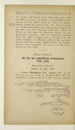 Dritter Abschnitt. Die Zeit des aufgeklärten Absolutismus. 1740-1789