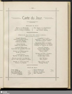 Carte du jour