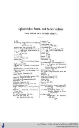 Alphabetisches Namen- und Sachverzeichniss.