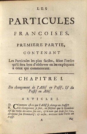 Les Particules reformées